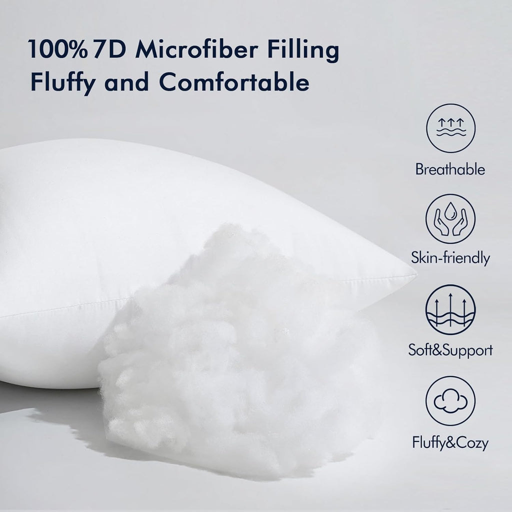 MIULEE Throw Pillow Insert Premium Pillow Stuffer Sham Rectangle for Decorative Cushion Bed Couch Sofa 12x20 Inch